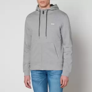 Image of BOSS Green Saggy Zipped Cotton-Jersey Hoodie - S