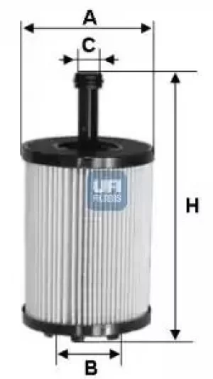 Image of 2502300 UFI Oil Filter Oil Cartridge