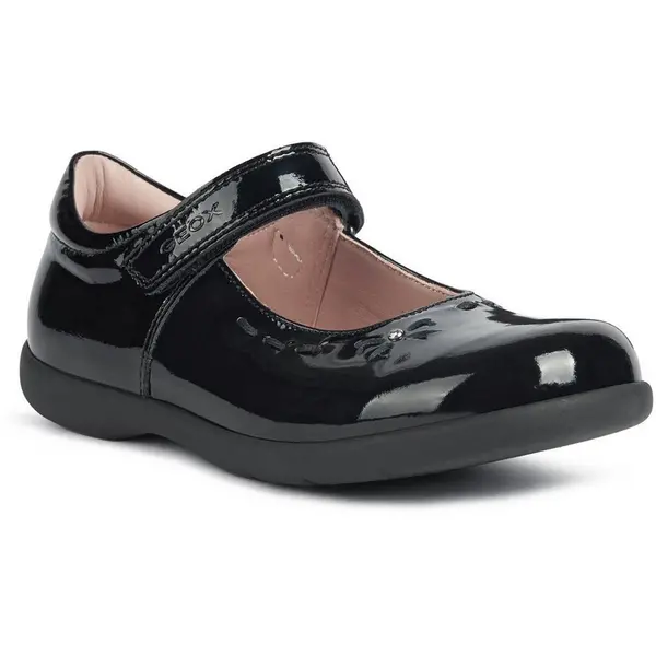 Image of Geox Girls Naimara Ballerina Mary Jane School Shoes UK Size 13 (EU 32) Black Patent GEO017-BLKPT-13