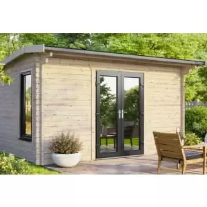 Image of Power Sheds 14 x 10ft Central Doors Apex Log Cabin