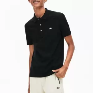Image of Mens Slim fit Lacoste Polo Shirt in stretch petit pique Size 2 - XS Black