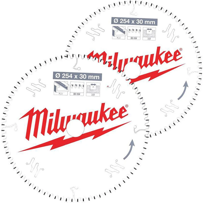 Image of Milwaukee 2 Piece 254mm Circular Saw Blade Set 4932479576 Diameter: 254mm