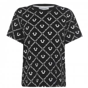 Image of True Religion AOP T Shirt - Jet Black