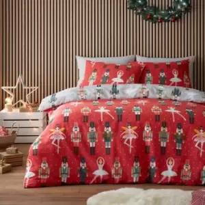 Image of Fusion Nutcracker Duvet Cover & Pillowcase Set Red