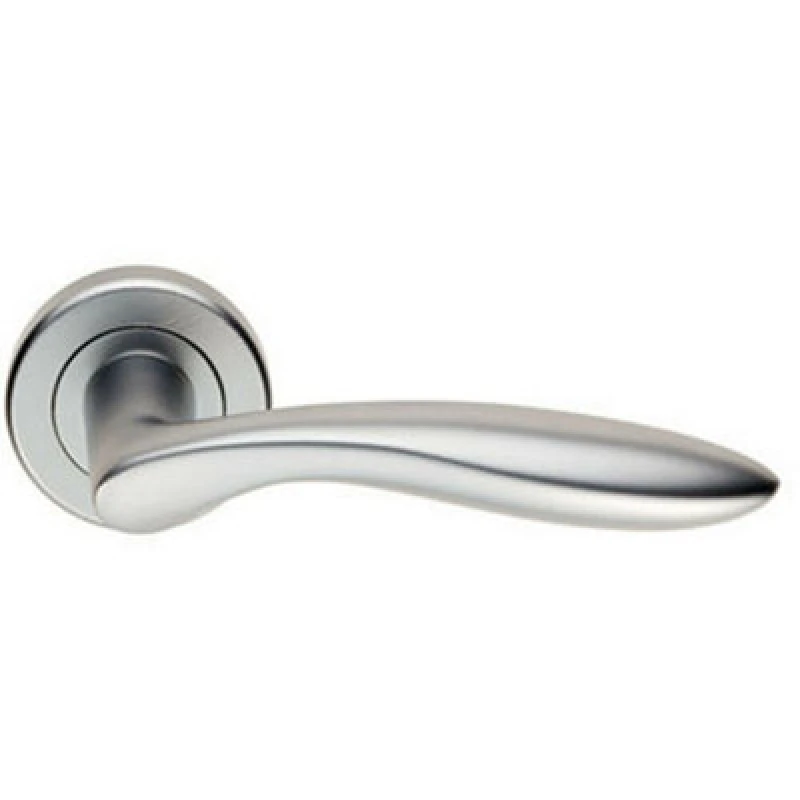 Image of Loops PAIR Smooth Ergonomic Handle on Round Rose Concealed Fix Satin Chrome Multi