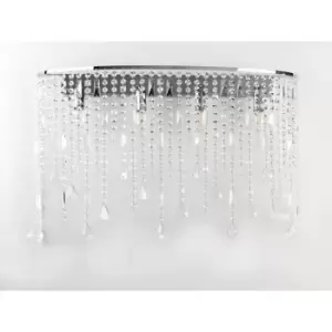 Image of Laila Crystal Large Wall Lamp, Chrome