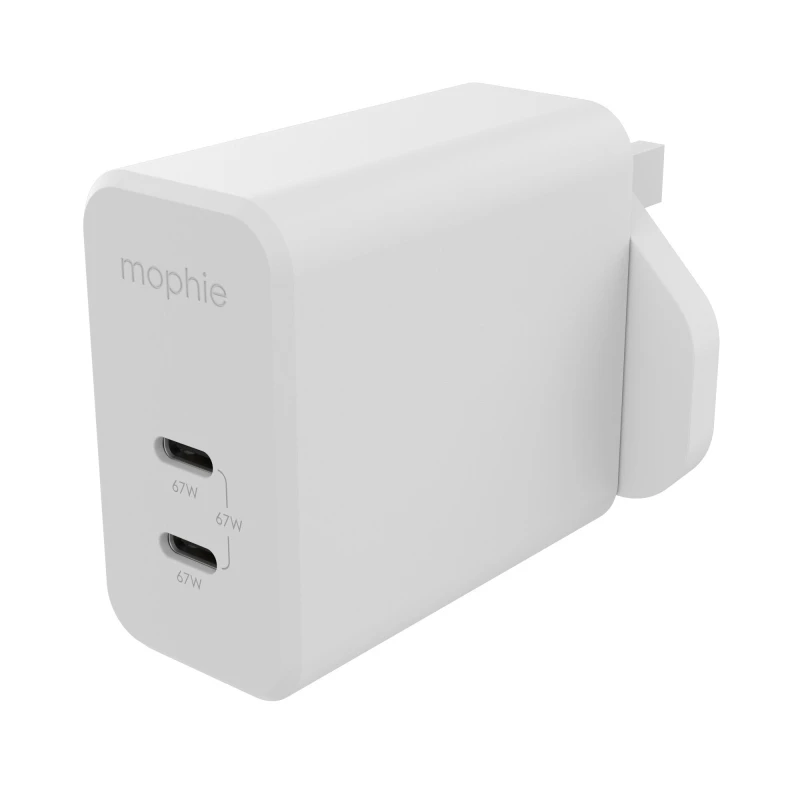 Image of Mophie mophie Accessories-Wall Adapter-USB-C-PD-DUAL-67W-GAN-White-UK (2xUSBC) 409909305