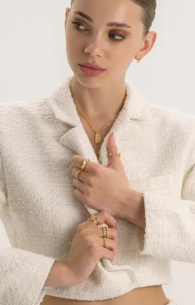 Image of Elk & Bloom 14K Gold Triple Band Stacking Ring Gold