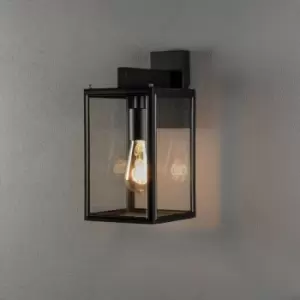Image of Konstsmide Carpi Outdoor Modern Lantern Wall E27 Black With Clear Glass,