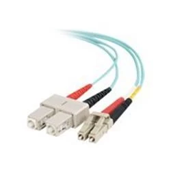 Image of C2G 5m LC-SC 10GB 50/125 OM3 Duplex Multimode PVC Fibre Optic Cable (LSZH) - Aqua