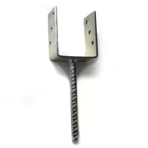 Image of Moderix Zinc Plated U Type Post Fence Foot Anchors - Size 100 x 60 x 120 x 5mm,