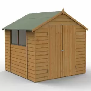 Image of 7' x 7' Forest Shiplap Dip Treated Double Door Apex Wooden Shed (2.32m x 2.12m)