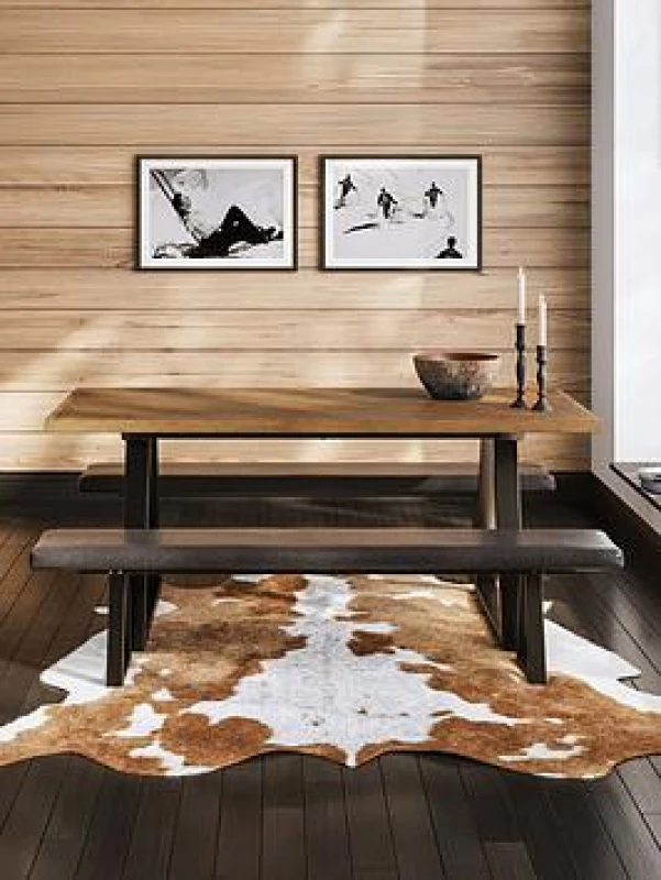 Image of SO'HOME Haden Industrial Faux Leather Dining Bench Black ONE SIZE