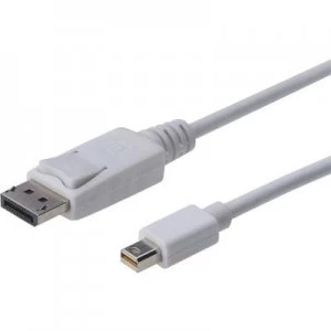 Image of Digitus DisplayPort Cable 2m White [1x DisplayPort plug - 1x Mini DisplayPort plug]