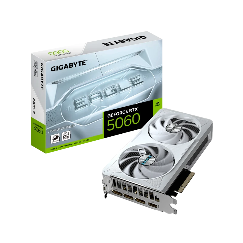 Image of Gigabyte GeForce RTX 5060 EAGLE OC ICE 8GB GDDR7 Graphics Card - GV-N5060EAGLEOC ICE-8GD