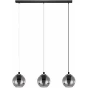 Image of Pendant Light Colour Black Shade Black Transparent Glass Vaporized E27 3x40W