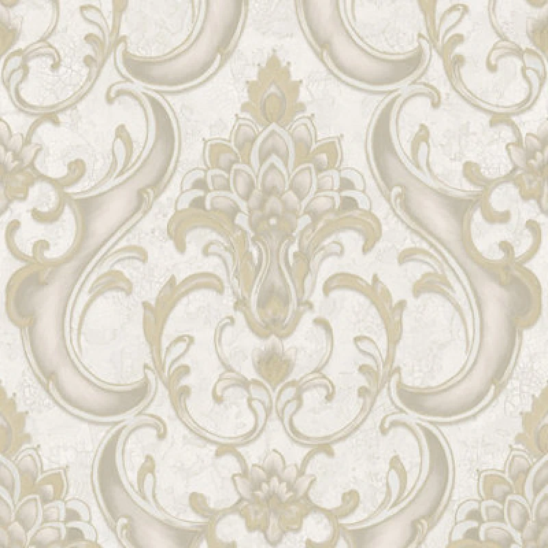 Image of Vasari Sonata Damask Cream/gold Wallpaper