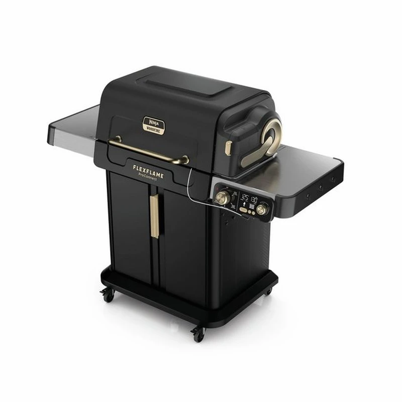 Image of Ninja FlexFlame PG305UK Gas BBQ & Smart Cooking System - Black & Gold 622356369442