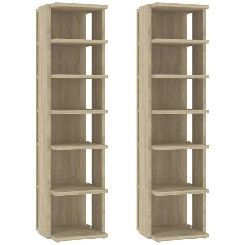 Image of VIDAXL Shoe Cabinets 2 pcs Sonoma Oak 27.5x27x102cm Vidaxl 8720286610305