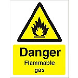 Image of Warning Sign Flammable Gas Plastic 40 x 30 cm