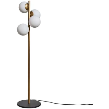 Image of 4 Way Gold Floor Lamp + Glass Shades - No Bulbs