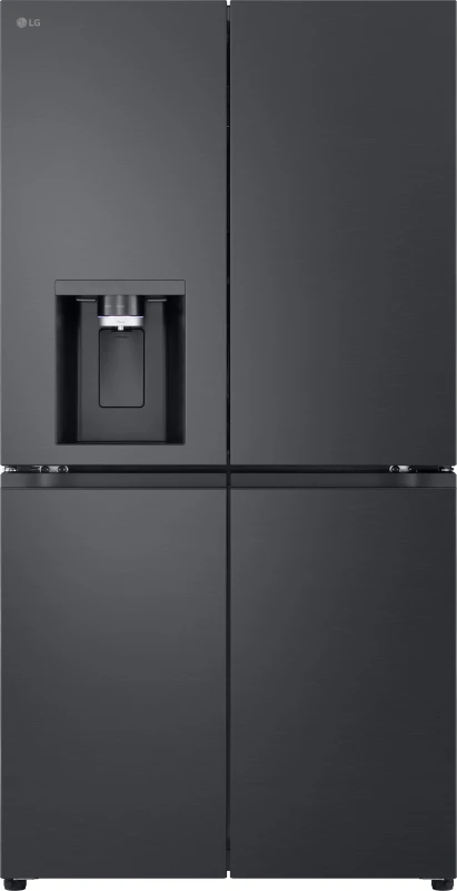 Image of LG NatureFRESH 637 Litre Four Door American Fridge Freezer - Black GMF960EV4E Black