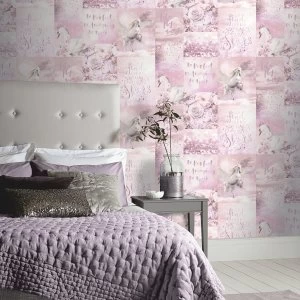 Image of Arthouse Pandora's Unicorn Dream Wallpaper Pink