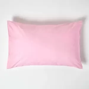 Image of Pink Egyptian Cotton Housewife Pillowcase 200 Thread Count - Pink - Pink - Homescapes