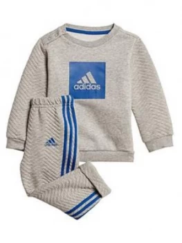 Image of Adidas Infant 3 Stripe Logo Jog Set - Grey