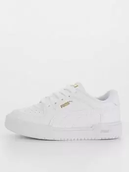 Image of Puma Kids CA Pro Classic Trainers - WHITE/WHITE, White/White, Size 2 Older