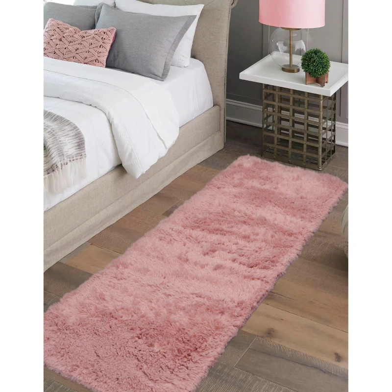 Image of Homemaker|Unbranded Soft Washable Rug Pink 67X180 XM10602