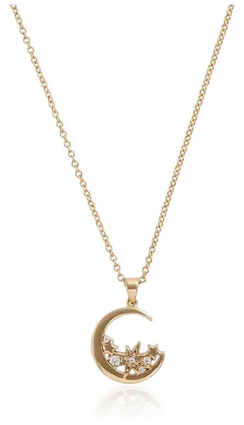 Image of Olivia Burton OBJCLN35 Celestial Cluster Moon Necklace Gold Jewellery