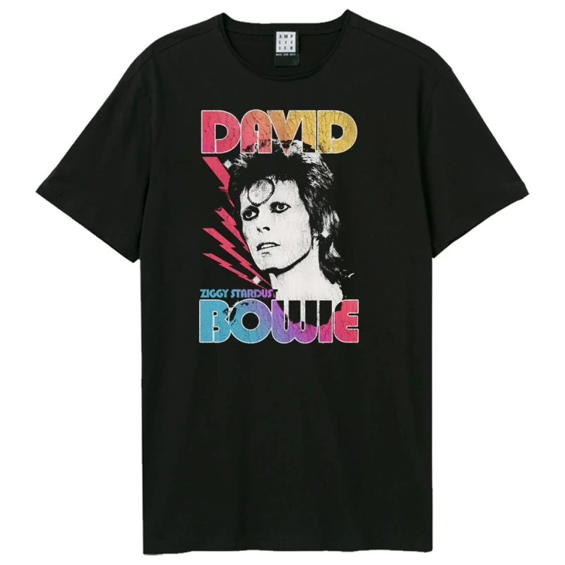 Image of Amplified Amplified Men Ziggy Ombre Stardust David Bowie T-Shirt in Black Size: X-Small Black XS Male 5063852063086