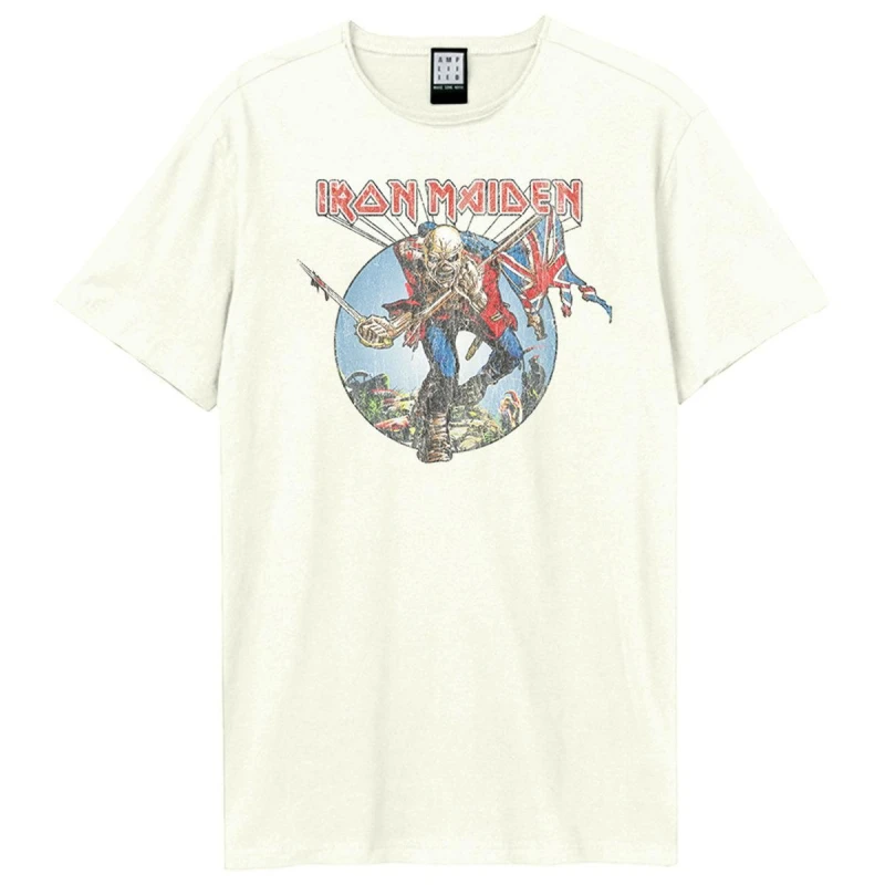 Image of Amplified Amplified Men Trooper Iron Maiden T-Shirt in White Size: 2X-large White XXL Male 5063703714051