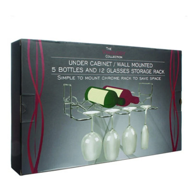 Image of Original Products Vinology Undercabinet Bottle And Glass Rack