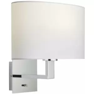 Image of Loops - Wall Light Chrome Plate & Vintage White Fabric 60W E27 Dimmable e10465