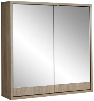 Image of Lloyd Pascal Maia 2 Doors Mirrored Cabinet - Light Wood