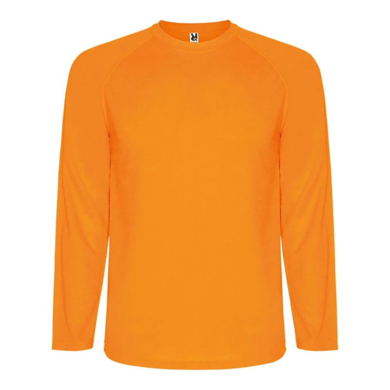 Image of ROLY ROLY Men Montecarlo Long-Sleeved Sports T-Shirt in Orange Size: Small Orange S Male 5063574791267