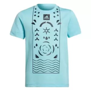 Image of adidas Club Tennis Tee Kids - Pulse Aqua / Black