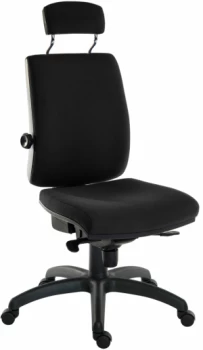 Image of Teknik Ergo Plus Executive Operator Office Chair with Back Support and Headrest - Black
