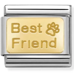 Image of Nomination CLASSIC Gold Engraved Best Friend Paw Charm 030121/50