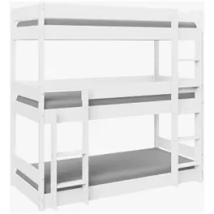 Image of Kennedy White Wooden Triple Bunk Bed