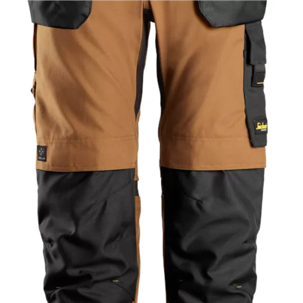 Image of Snickers AllroundWork Canvas+ Stretch Work Trousers+ Holster Pockets - Brown/Black - 252