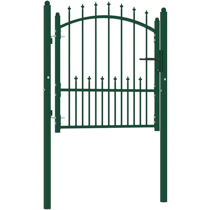 Image of VIDAXL Fence Gate with Spikes Steel 100x100cm Green Vidaxl 8719883886176