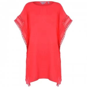 Image of Ted Baker Lace Trim Dress - RED