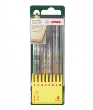 Image of Bosch 8 Piece T-shank Jigsaw Blade Set