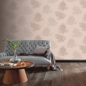 Image of Arthouse Opera Fern Trees Blush Metallic Wallpaper