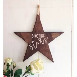 Image of Shooting Stars Walnut Decorative Wooden Wall Accessory