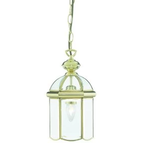 Image of 1 Light Ceiling Lantern Pendant Polished Brass, E27