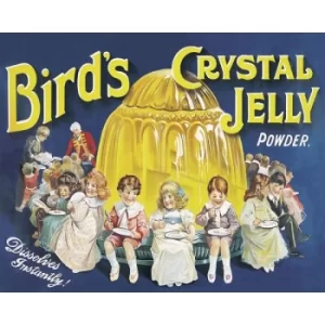 Image of Vintage Metal Sign Retro Advertising Birds Crystal Jelly Powder